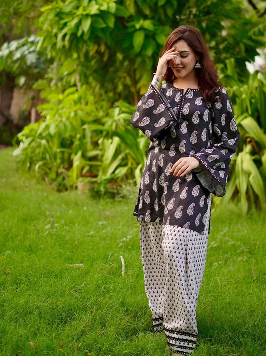 MAHRO PRINTED 2PC -{Farshi Shalwar}